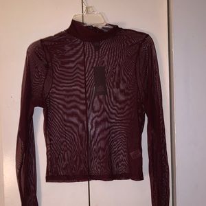 Burgundy sheer top